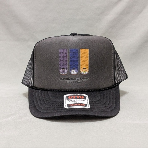 Kura Sushi x Hololive Promo Trucker Snapback Hat Ina Gigi Kronii NEW - Picture 1 of 9